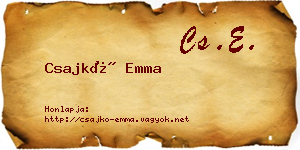 Csajkó Emma névjegykártya