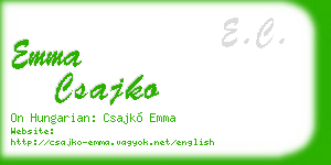 emma csajko business card